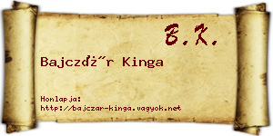 Bajczár Kinga névjegykártya
